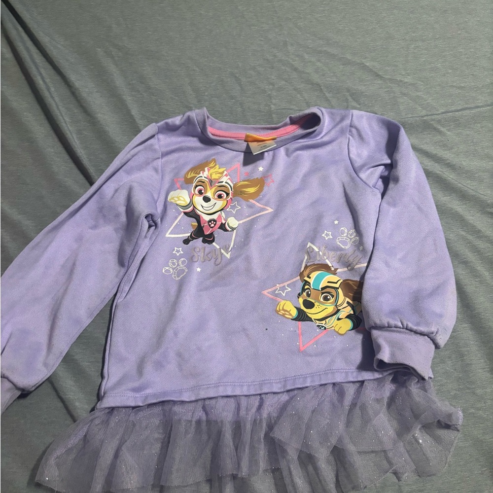 Nickelodeon Purple Character Sweatshirt with Tulle